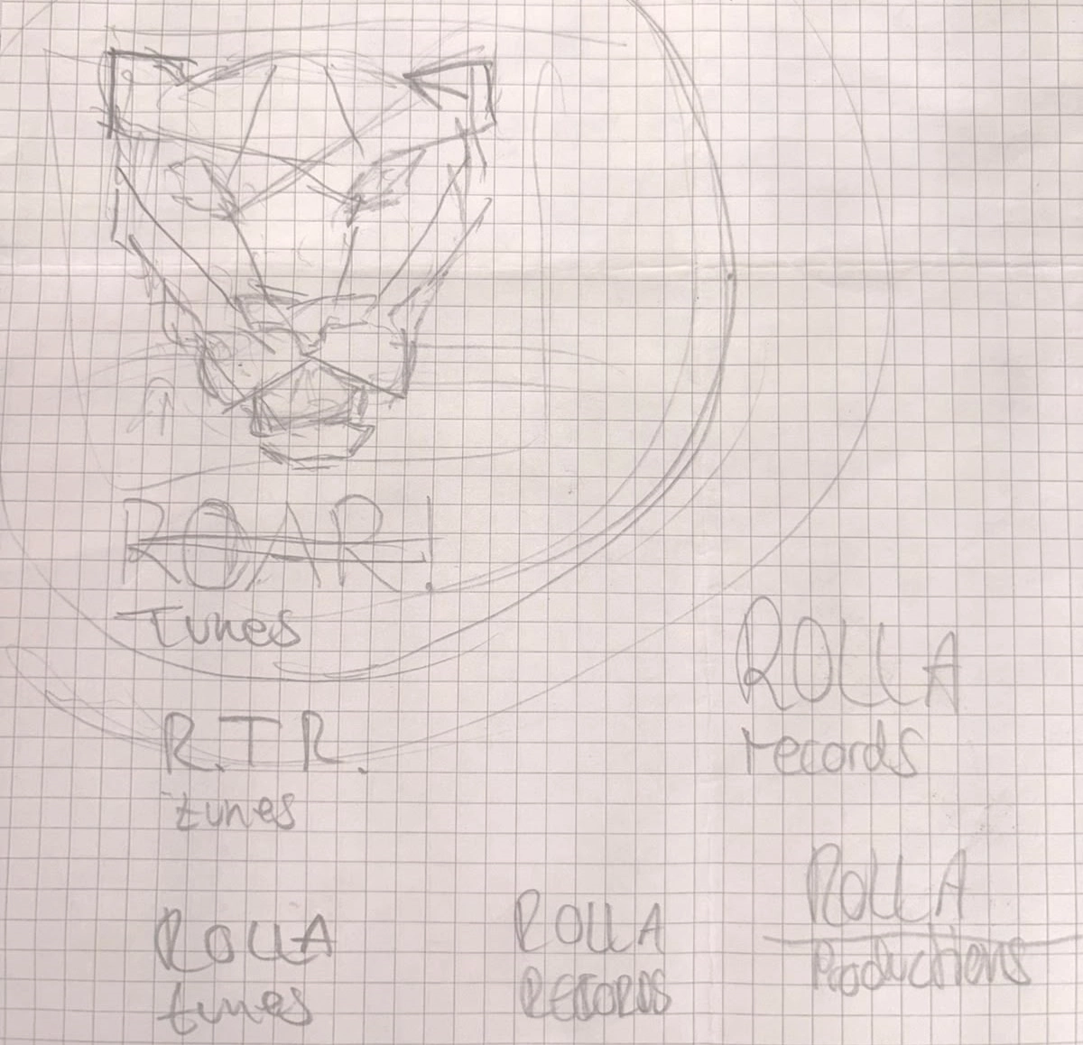 From a sketch to an identity. Olivia's original drawing of the puma that would become the visual mark of Rolla Tunes.